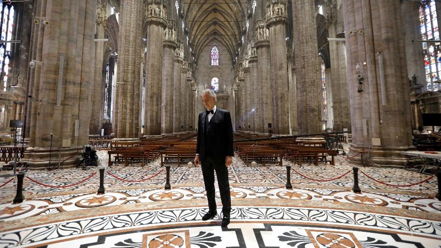 Live de Andrea Bocelli em catedral alcança 30 milhões de visualizações